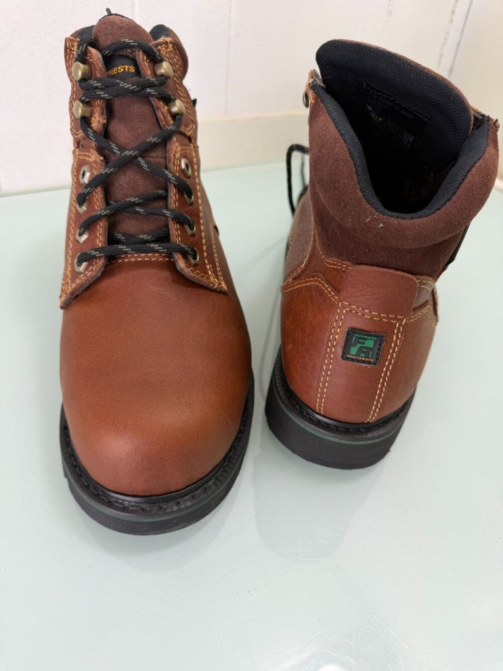 HYTEST FootRests Steel Toe Work Boots Women's 9.5 E Wide Waterproof  6" Brown